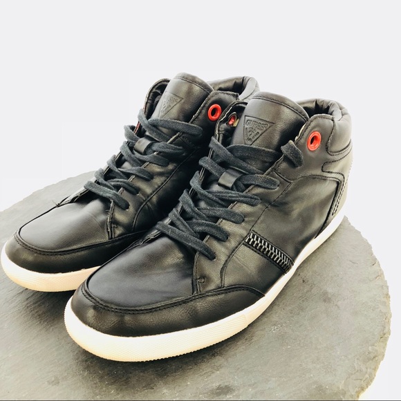 Guess Other - Guess Mens Black leather sneakers size 11M
